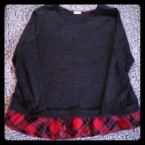 ODDY blouse with plaid detailing